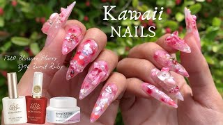 HELLO KITTY Press-On Nails Tutorial ౨ৎ⋆˚｡😻 Easy 3D Nail Art with Stickers, Charms & Silicone Molds screenshot 3