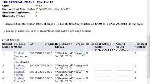Grading in Banner for Faculty at Buffalo State