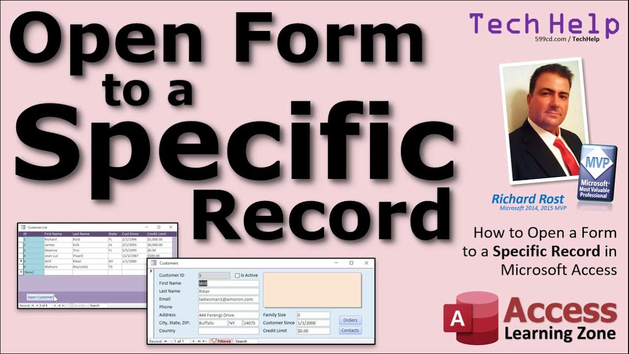 Open a Form to a Specific Record in Microsoft Access - Open Form to ...