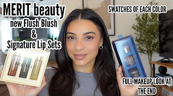 Merit Flush Blush and Signature Lip Set 2024 Swatches