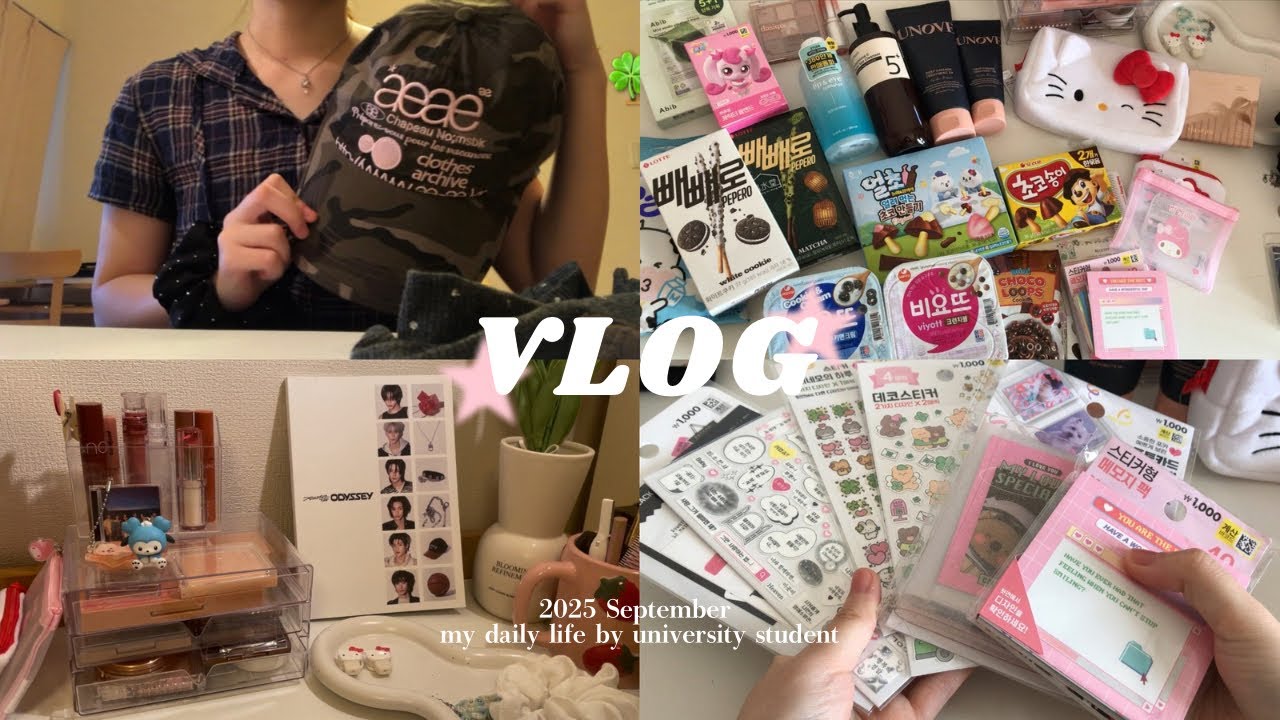 大学生VLOG:韓国で爆買いしてきたもの紹介🍀オリヤン,DAISO,Matin Kim,aeae,NYUNYU,8seconds
