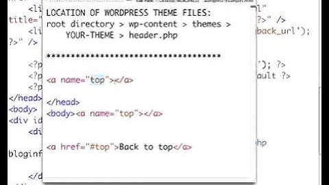 WordPress Tutorial - Make a _Back to Top_ Link (Advanced) 000WebHost FREE web hosting