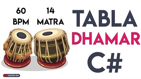 Dhamar Taal Tabla Loop C# Scale | 60 Bpm | 14 Matra|#muzzico