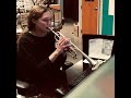 Sara playing moon dance for the first time on the trumpet