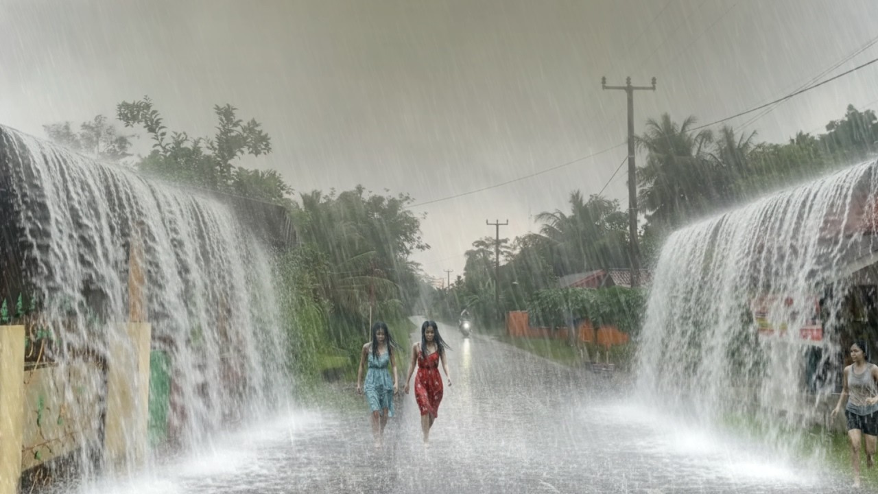 ЛУЧШИЙ МОМЕНТ СИЛЬНОГО ЛИВЯ В ДЕРЕВНЕ С ЭКСТРЕМАЛЬНЫМ ШТОРМОМ И ПРОЛИВНЫМ ДОЖДЕМ | ГЛУБОКИЙ СОН