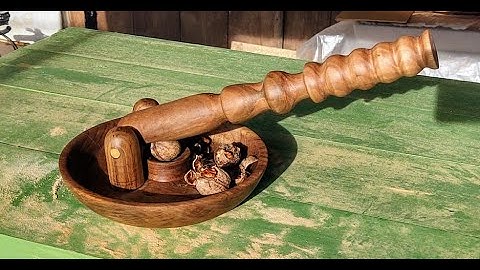 Woodturning nutcracker with bowl