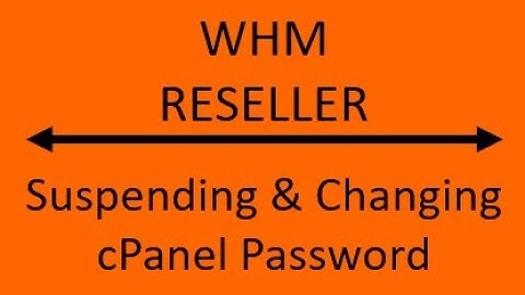 Suspending Or Changing cPanel Password
