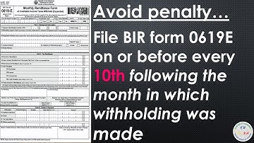 #BIR Tutorial: How to file BIR form 0619E with IMPORTANT TIPS? - Creditable Expanded Withholding Tax