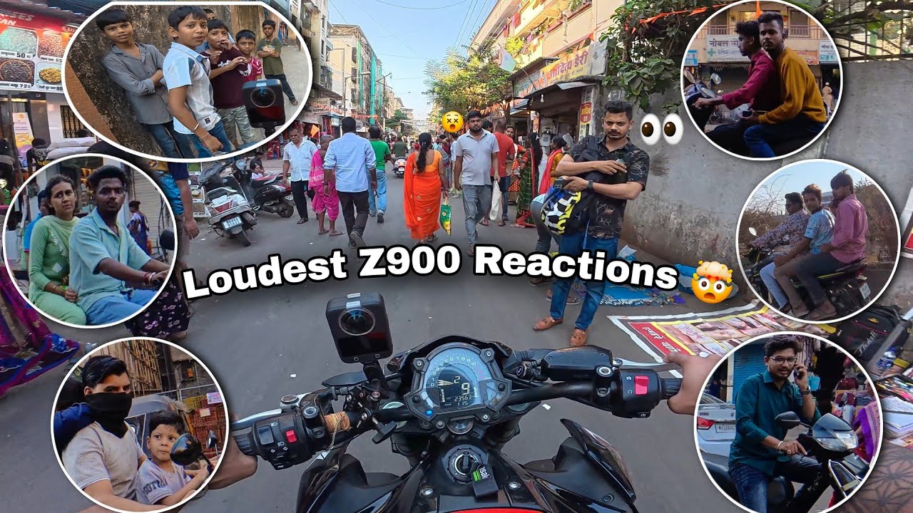 Loudest Kawasaki Z900 Reactions in Nallasopara 🔥|  Public Reaction 🤯 😵 
