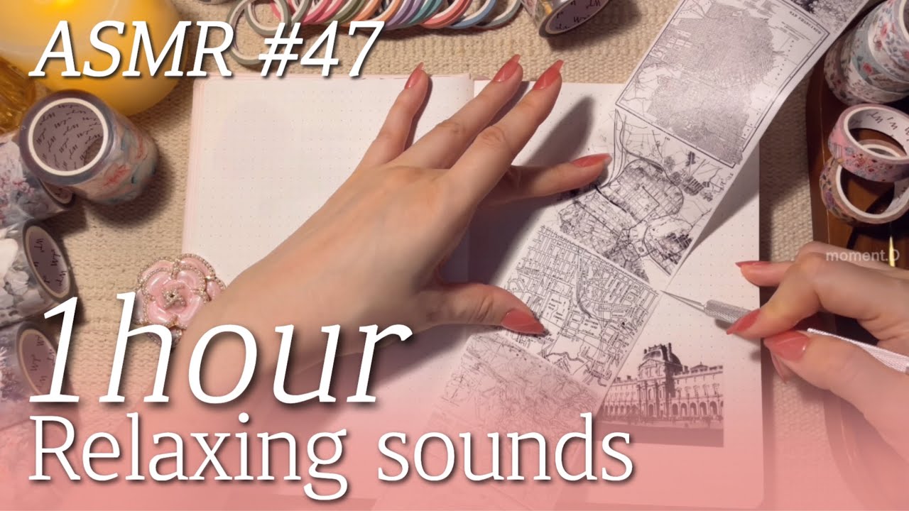 ASMR 1 Hour #47 Art Journaling Compilation✨relaxing sounds of collage #scrapbooking コラージュ