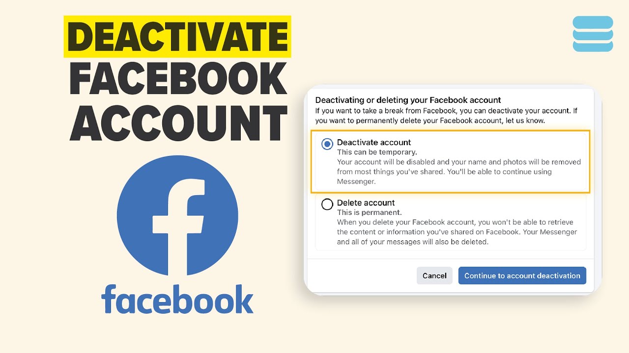 How to Deactivate Your Facebook Account 2026 (Full Guide) - YouTube