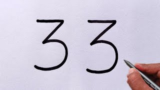 How to draw monkey drawing from number 33 | Number Drawing | Kuch Sikho