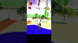 sky high building vs 3 bicycle, water jump challenge!😱(part 11)😱#shorts #gaming #challenge
