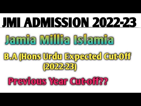 JMI B.A (Hons) Urdu Entrance Test Cut-off 2022-23 Kitna Jayega?||Expected Cutoff JMI B.A Hons. Urdu