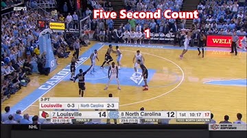 5 Second call while holding the ball. Did the timeout request come in time?