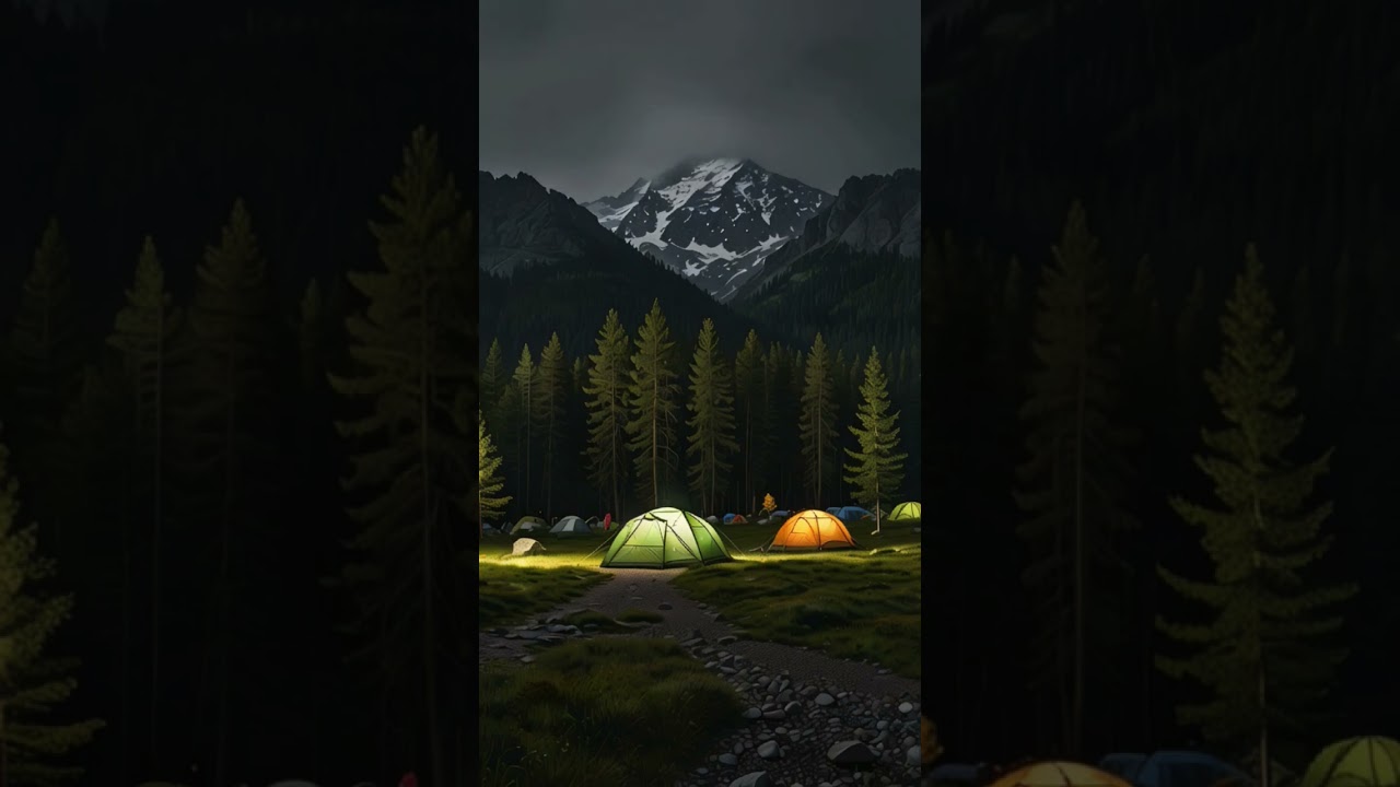 alpine area with many green trees 