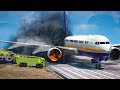 Emergency landings at the airport  control system failure airplane crashes  besiege plane crash