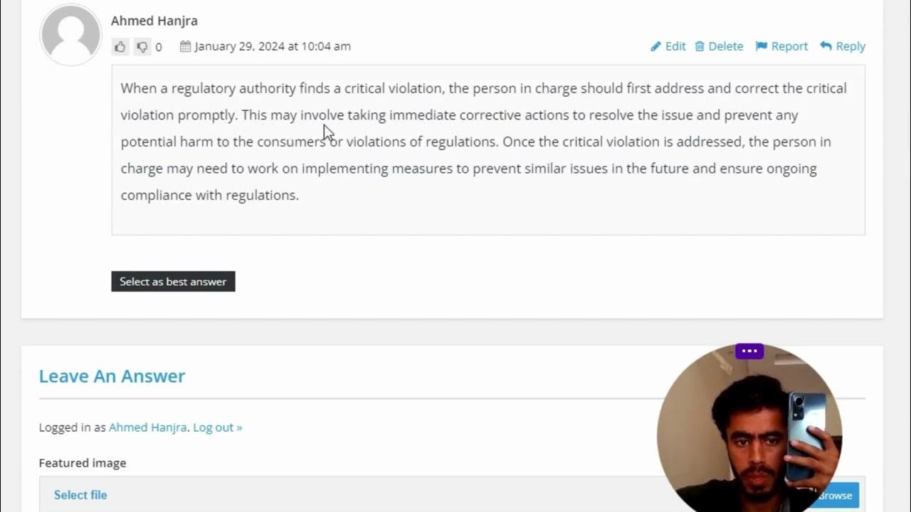 When a regulatory authority finds a critical violation what should the