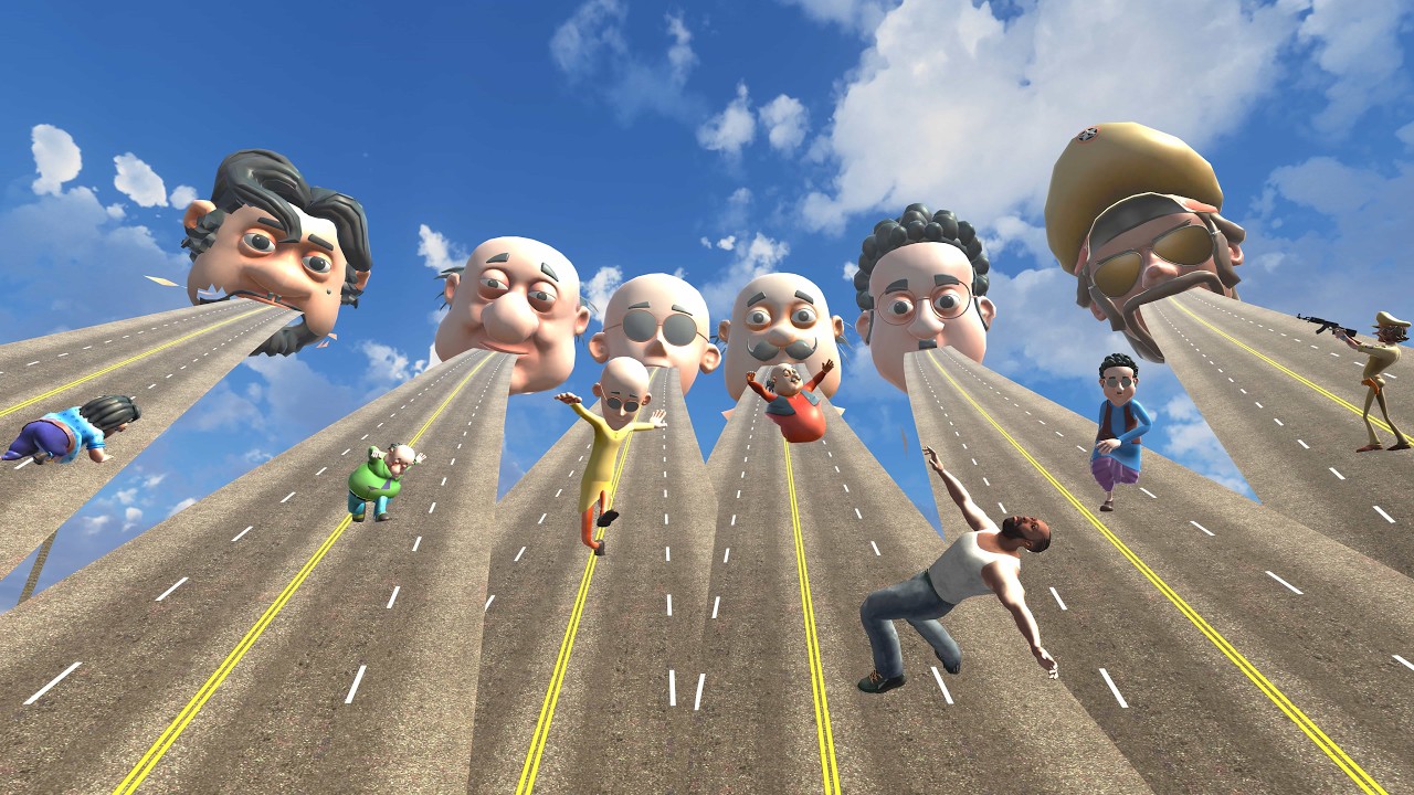 Franklin & Motu-Patlu Trapped In GIANT HEADS 😬 - Indian Bikes Driving3d