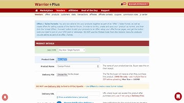 Setting Up A One Time Product with Warrior Plus