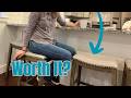 Maven Lane Adrien 26-Inch Backless Cushioned Counter Stool. Solid Wood Frame. Upholstered.