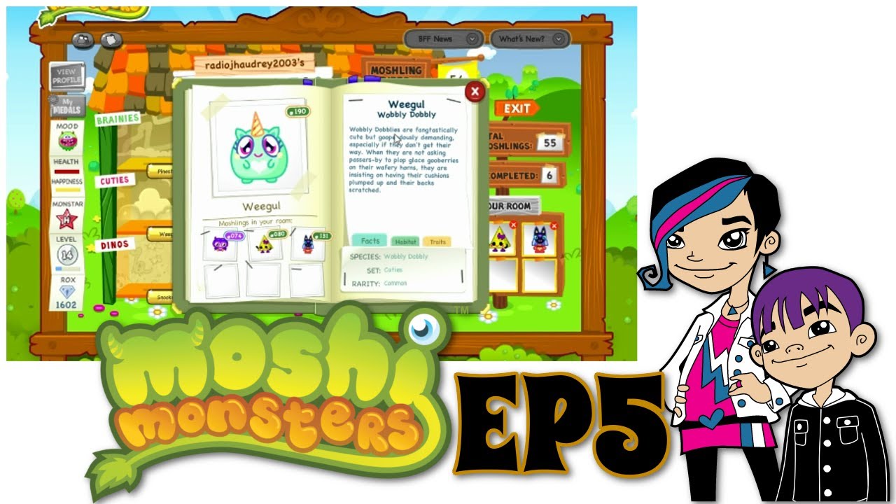 Moshi Monsters Game Play with Audrey EP5 YouTube