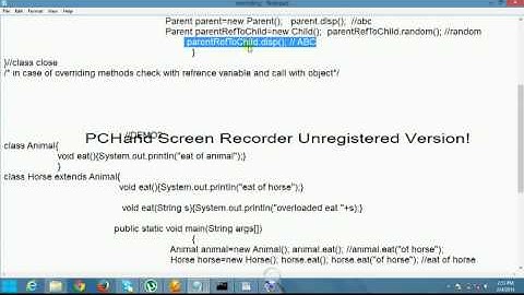 Java Tutorial by Rajan Jain : Overriding in java Demo1 video9