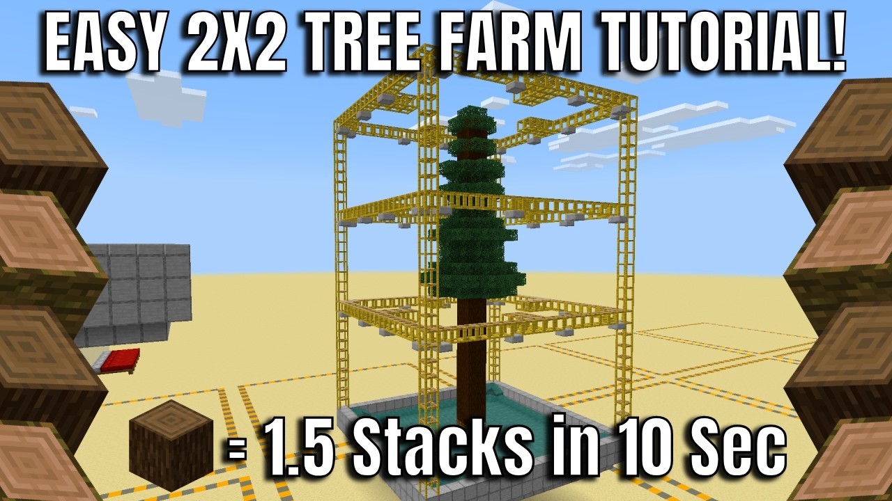 EASY 2x2 Tree Farm! | Minecraft Bedrock Edition