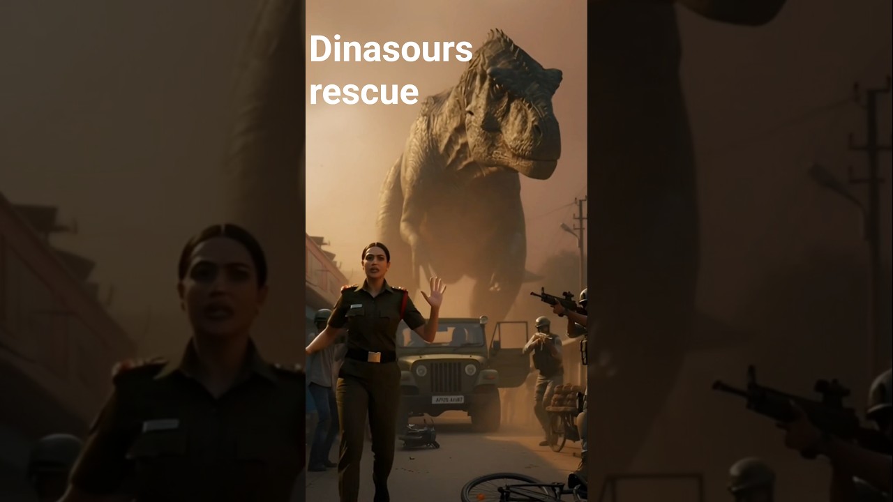 Brave Indian Officer Saves Giant Dinosaur | Heart-Touching Hindi AI Story | Shorts AI