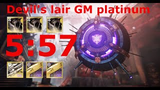 Devils Lair GM 5:57 Platinum l Season of the Deep #Destiny2MOTW