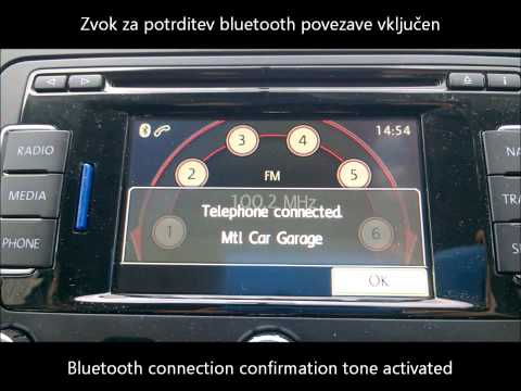 VW Golf 6 Plus MY2012 - bluetooth confirmation tone activation - bluetooth potrditveni ton