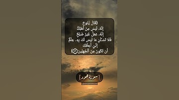 سورة هود الآية ٤٥ الى ٤٧ بصوت الشيخ محمد صديق المنشاوي