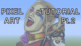 Minecraft Pixel Art Tutorial - Harley Quinn (Suicide Squad) Part 2
