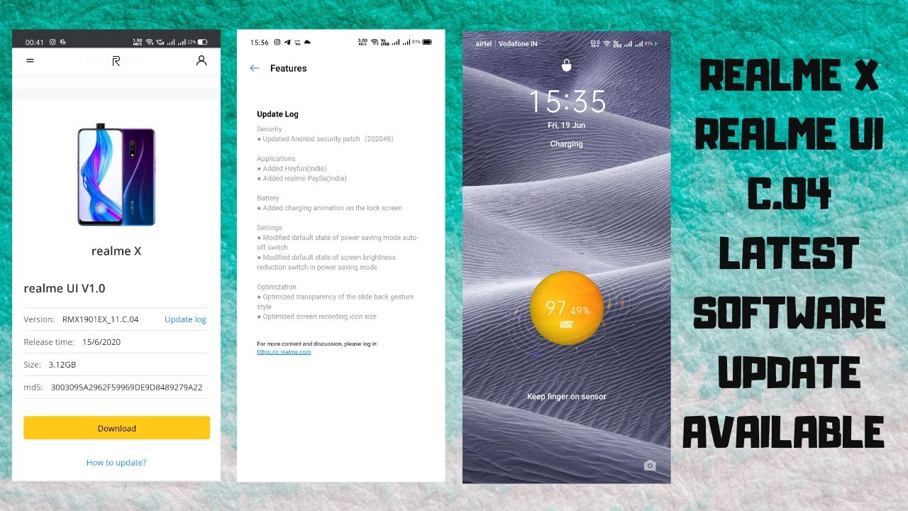 Realme X Realme Ui C.04 Latest Software Update Available | With 5 June 2020 Android Security Patch|