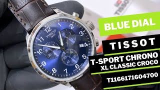 Tissot T-Sport Chrono XL Classic 45mm Blue Dial Leather Croco T1166171604700