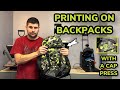 PRINTING DTF TRANSFERS ONTO BACKPACKS WITH A HAT HEAT PRESS MACHINE