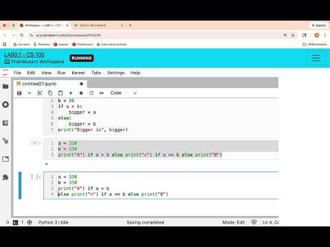 Short hand/Ternary operators in Python (CS105 at UIUC)