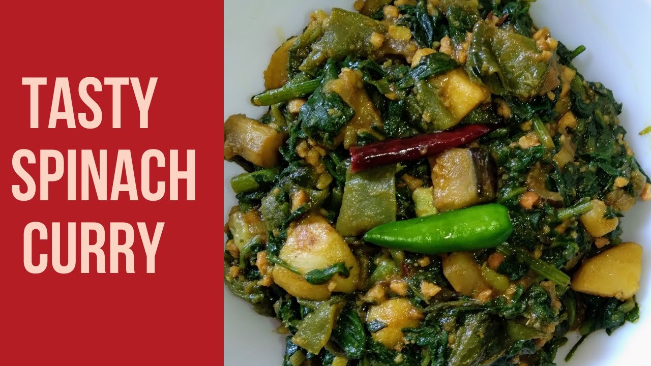 Tasty Spinach Curry Palong Shaker Ghonto Spinach Mixed Vegetable