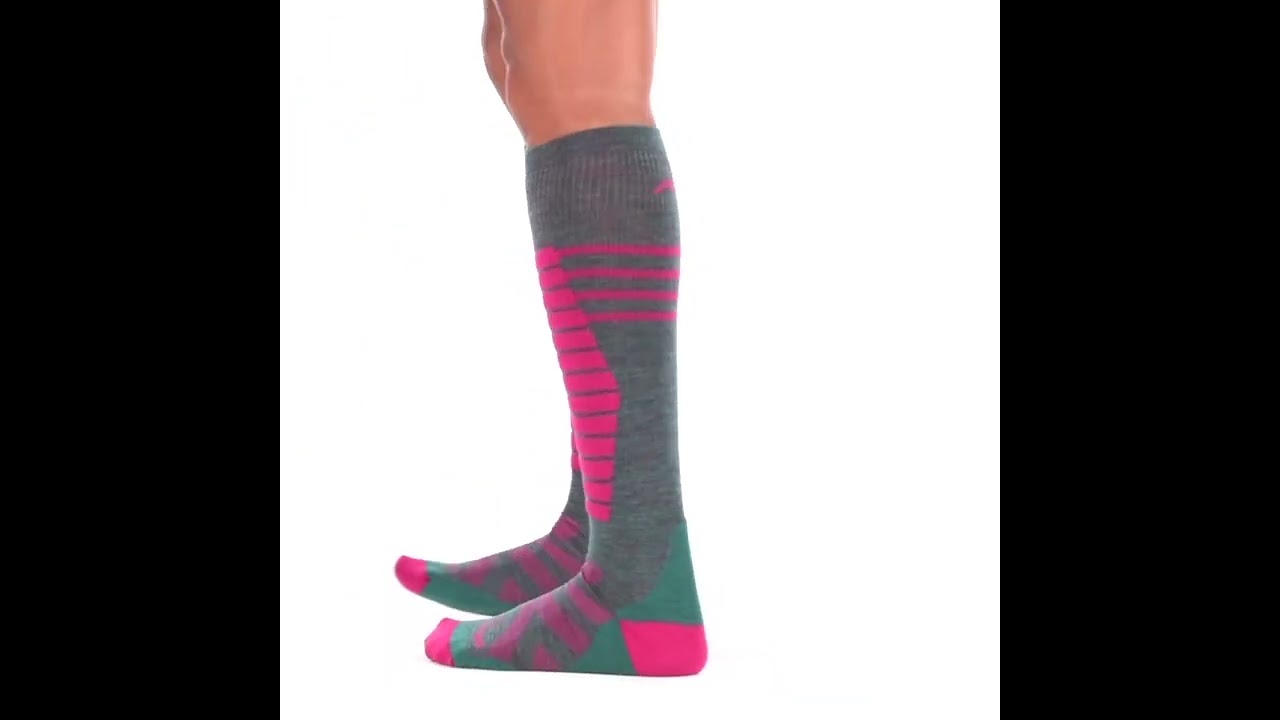 Preview of Darn Tough Edge Over-the-Calf Midweight Ski and Snowboard Socks - Women's Video