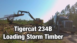 Tigercat 234B Loading Storm Damaged Pine From Dads Job On A Peterbilt Log Truck