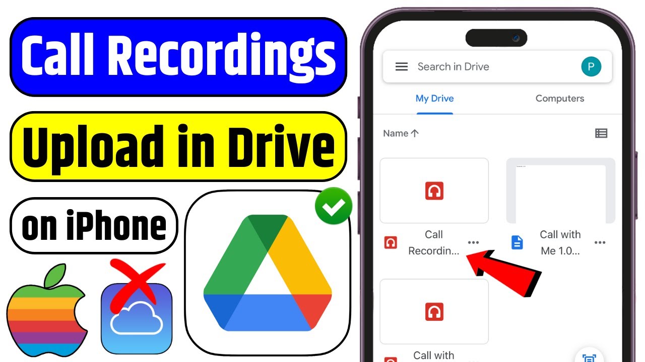 How to Upload Call Recordings into Google Drive on iPhone | Save Call ...