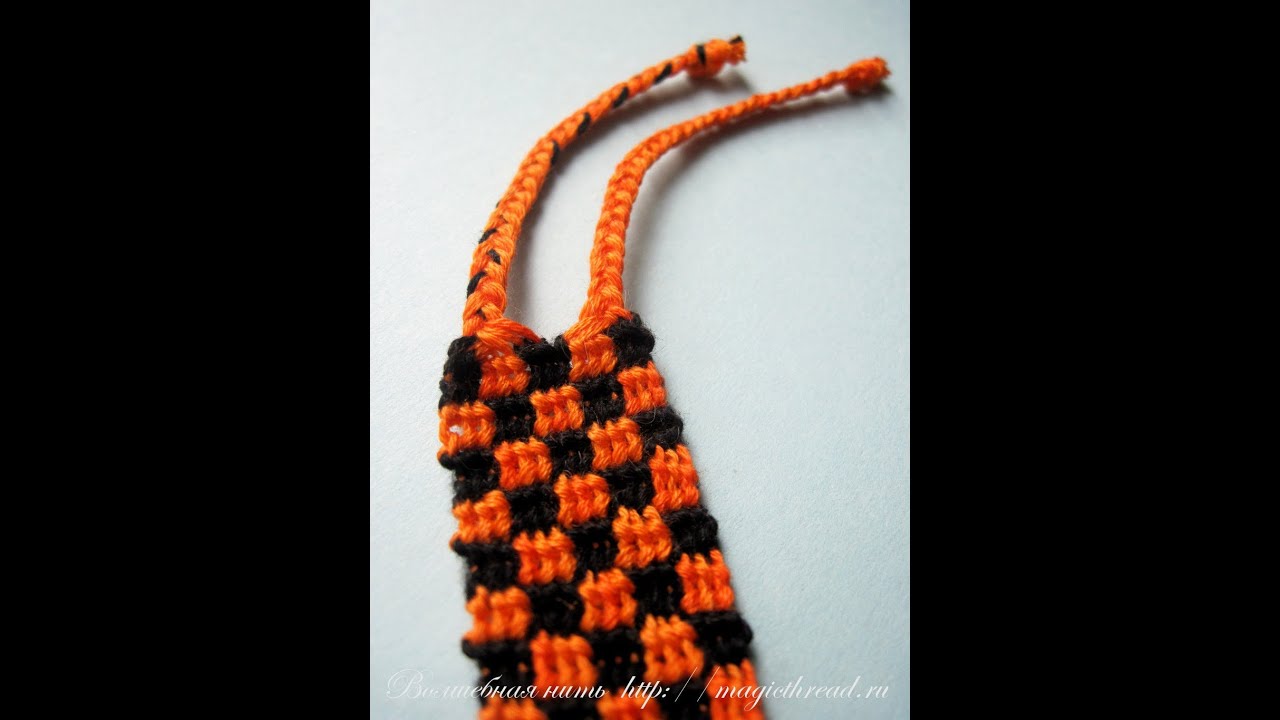 Фенечка прямого плетения Шахматка