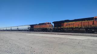 EB BNSF Empty Grain Train At Daggett Ca! #bigbossrailfanner