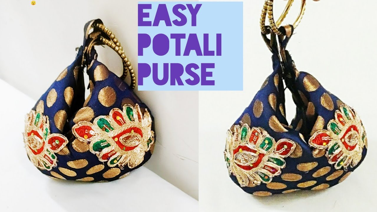 POTALI PURSE 5 मिनट में बनाए/ZIPPER HANDBAG/LADIES PURSE/PARTY WEAR PURSE/BATUA