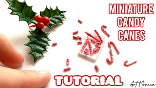 How to make miniature Christmas Candy Canes : Polymer Clay / DIY