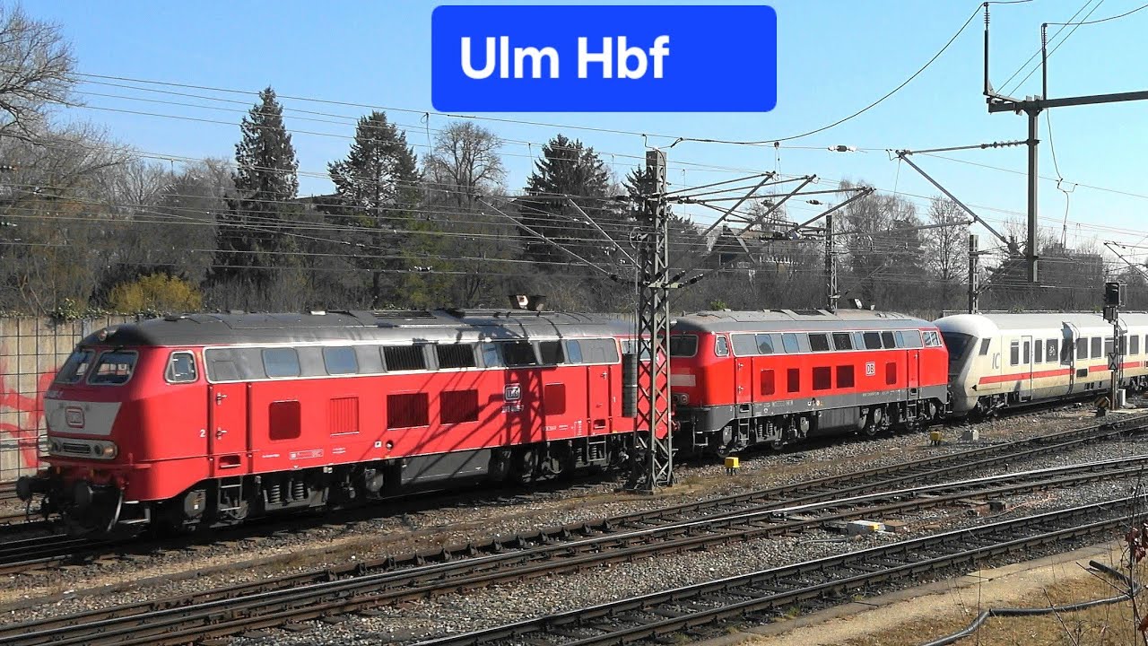 Ulm Hbf aus verschiedenen Perspektiven inkl.🚋Straßenbahn, BR218, 🏳️‍🌈ICE, Zweiwegebagger & mehr