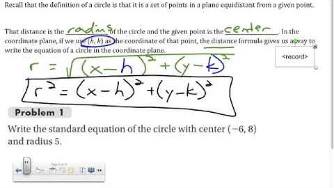 Circles in the Coordinate Plane