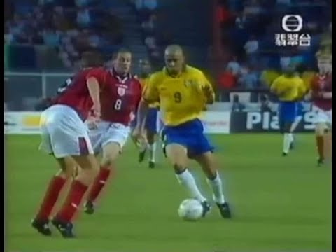 Brazil - England (1997) Ronaldo, Romario, Gascoigne, Shearer, Scholes, Djalminha, Denilson, Dunga