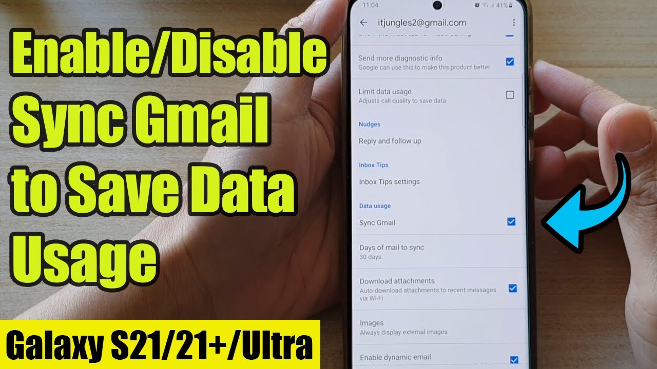 How do I enable sync in Gmail?