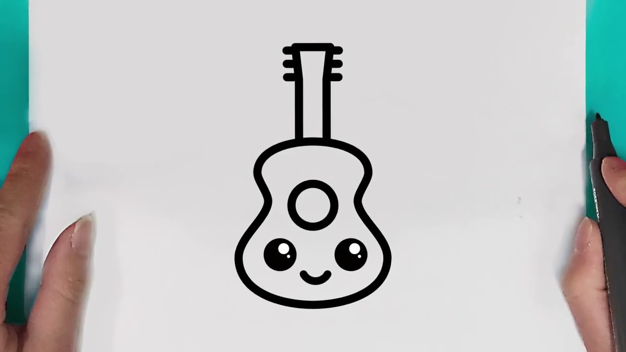 How To Draw Guitar Step by Step - [8 Easy Phase] - [Emoji]